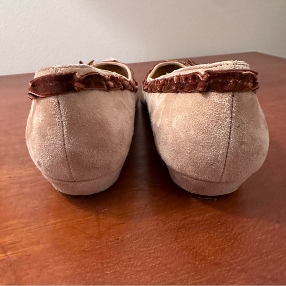 J. Crew Suede Ballet Flats with Velvet Bow Trim Size 7.5 - Picture 3 of 6